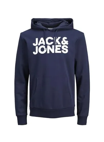 JACK & JONES JCORETAIL Sweat Hood NOV LTN Kapuzenpullover, Blau, XXL - Kapuzenpullover für Herren, aus weicher Baumwollmischung, reguläre Passform, ideal für Komfort und Wärme, auch für Damen geeignet.