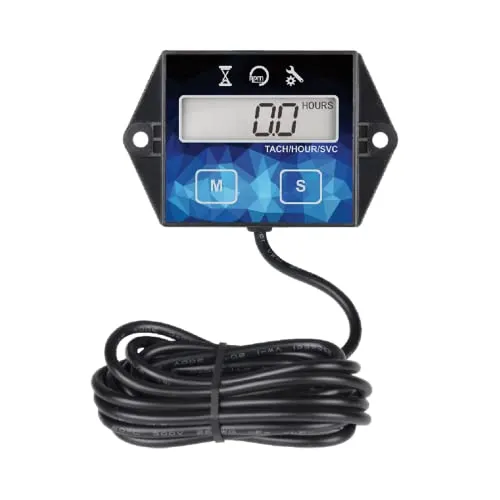 Yooreal Digital Drehzahlmesser Motorrad, Betriebsstundenzähler Für Außenbordmotor,wasserdichtes Design für Rasenmäher,Generator, Kettensäge,Schneefräse,Jetski, Dirtbike usw.