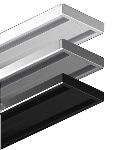 Garduna 120cm | schwarz | Gardinenschiene Vorhangschiene| Aluminium | 1- oder 2-läufig