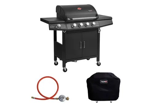 TAINO RED 4+1 Brenner Gasgrill mit Abdeckung und Gasregler von TAINO