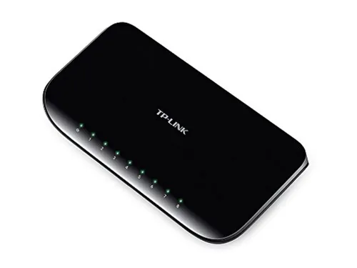 TP-Link 8-Port Gigabit Desktop-Unmanaged Switch - schwarz - Netzwerk-Switches, ideal für schnelle Datenübertragungen mit 8 Ports und einfache Plug-and-Play-Installation.
