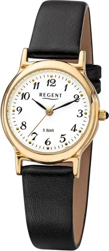 Regent Quarzuhr F-015 - Damenuhr mit eleganter schwarzer Armbandfarbe, ideal für stilbewusste Frauen.