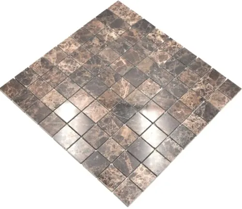Mosaik Fliese Marmor Naturstein Impala braun poliert für BODEN WAND BAD WC DUSCHE KÜCHE FLIESENSPIEGEL, Mattengröße: 305x305 = 0,09 qm, Steingröße: 32x32x8 mm - 1 Matte