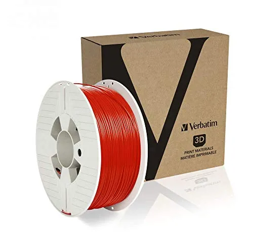 Verbatim Filament 55053, PETG, rot, 1,75mm, 1kg - 3D-Druckmaterialien mit hoher Stoßfestigkeit und Flexibilität, ideal für mechanische Konzeptmodellierung und wasserresistent.
