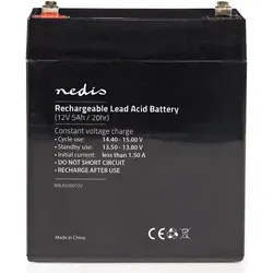 Wiederaufladbare Blei-Säure-Batterie 12V 5000 mAh - Wartungsfreier Bleiakku für Notstrom, Alarmanlagen & Solaranlagen. Ideal für verschiedene Anwendungen mit 5000 mAh Kapazität.