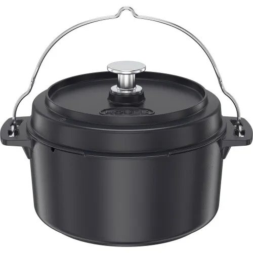 Rösle Dutch Oven 28cm matt schwarz 25438 - Gartöpfe & Bräter, ideal für schmackhafte Eintöpfe und perfekt für den Einsatz auf elektrischen Herden.