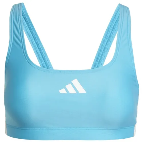 adidas Damen 3 Stripes V-Back Bikini, Lucid Cyan/White, 34 - Bikini Sets mit eng anliegendem Schnitt, gefertigt aus Infinitex Material für leichten Halt und optimale Bewegungsfreiheit.