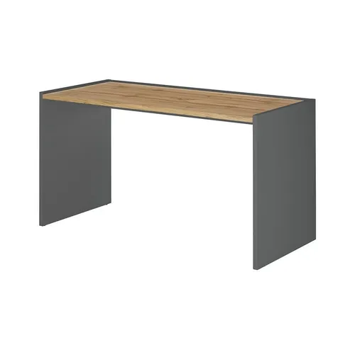 Lomadox Schreibtisch CRISP-61 in Anthrazit mit Wotan Eiche - Moderner Schreibtisch CRISP-61, ca. 143/76/62 cm, mit strapazierfähiger Melaminharzbeschichtung. Ideal für ein stilvolles Arbeitsumfeld und einfache Montage.