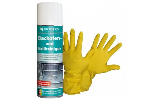 HOTREGA® Backofenreiniger Grillreiniger Backblechreiniger 300ml mit Handschuhen Backofenreiniger