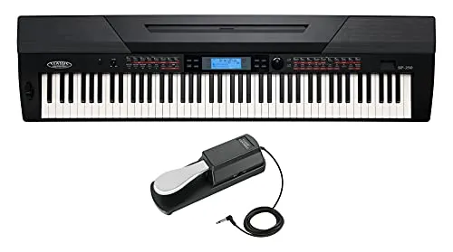 Classic Cantabile SP-250 BK Stagepiano schwarz SET inkl. Pedal - Keyboards mit 88 echten Hammertasten, 600 Voices und umfangreicher Aufnahmefunktion – ideal für professionelle Auftritte und das Üben zu Hause.