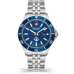 Swiss Military Hanowa Flagship X Herrenuhr mit Edelstahlband - Armbanduhr für Herren mit Swiss Made Qualität, wasserdicht bis 10 ATM, flaches Saphirglas und hochwertigem Swiss Ronda Quarz Uhrwerk für präzise Zeitmessung.