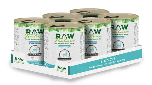 RAW Nature Nassfutter Hirsch mit Möhren & Amaranth als Monoprotein