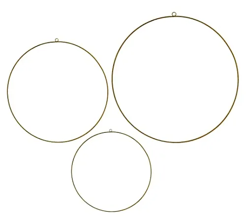 Spetebo Metall Deko Ringe 3er Set Gold - 50/40 / 30 cm - Eisenringe zum Aufhängen - Hoop Blumen Wand Hänge Kranz Weihnachten Hochzeit Geburtstag Dekoration