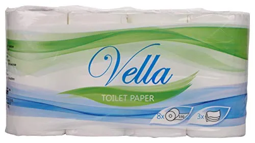 Vella 3-lagiges Toilettenpapier, 150 x 8 Rollen