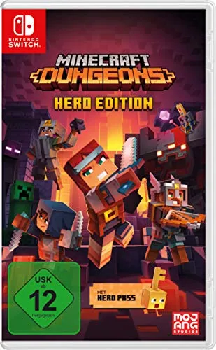 Minecraft Dungeons - Hero Edition für Nintendo Switch - Nintendo Switch-Spiel mit Hero Pass, erlebe actionreiche Abenteuer im Minecraft-Universum, kämpfe alleine oder im Koop mit bis zu 4 Spielern gegen den Erz-Illager!