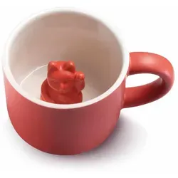 Donkey Maneki Neko Lucky Mug - Red