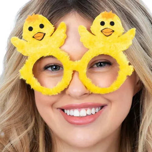 Party Brille Küken Gelb Spaßbrille Baby Huhn Funbrille Hühnchen Party Accessoire