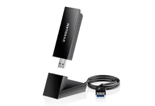 Netgear AXE3000 Wi-Fi 6E Adapter - Hochgeschwindigkeits WLAN USB Stick - WLAN-Zubehör mit Unterstützung für 2.4GHz, 5GHz und 6GHz, bietet blitzschnelle Internetgeschwindigkeiten und ist ideal für modernes Streaming und Gaming.