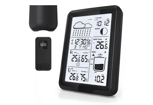 BEARWARE Wetterstation mit Außensensor und Regensensor