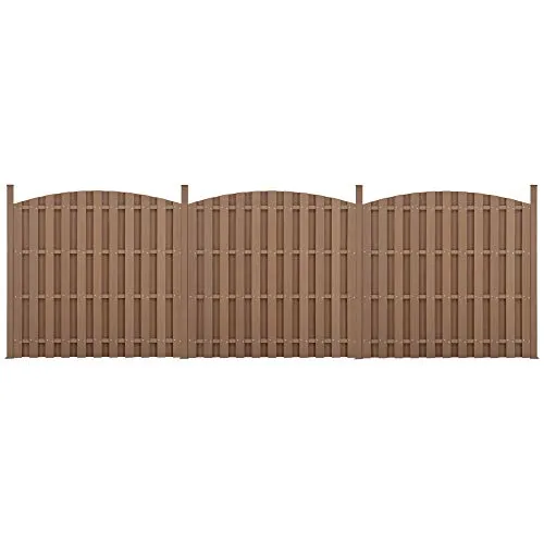 neu.holz WPC Gartenzaun mit Rundbogen und Pfosten 185x562cm