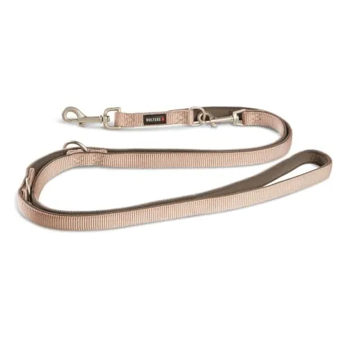 Wolters Führleine Professional Comfort, Champagner/Trüffel, L 200 cm - Klassische Hundeleinen mit weicher Neopren-Polsterung für optimalen Tragekomfort und langlebigem Nylon. Ideal für längere Spaziergänge und einfache Handhabung dank Clip-Verschluss.