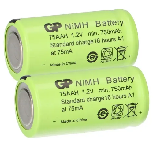 GP Batteries 2 x GP GP75AAH Akku 2/3AA Mignon NiMH Akku 1,2V 750mAh Akku