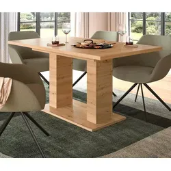 Inn.Furn Esstisch Home-X, Ausziehbar in Artisan Eiche - Der ausziehbare Esstisch 'Home-X' in Artisan Eiche bietet Platz für 6-8 Personen und ist ideal für gesellige Runden. Mit einer praktischen Einlegeplatte und pflegeleichten Oberflächen ist er perfekt für jedes Esszimmer.