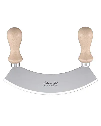 triangle Wiegemesser 43 231 23 02 - 23 cm mit Holzgriff - Hochwertiges Wiegemesser aus Solingen, ideal zum Hacken und Zerkleinern von Kräutern und Nüssen. Handgefertigt mit nachhaltigem Buchenholzgriff für beste Ergonomie.