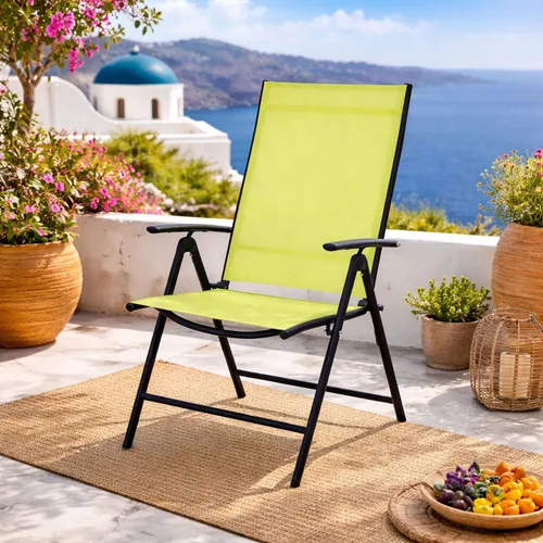 Garten Klappstuhl Textilen Anthrazit Limegrün 7 Pos.