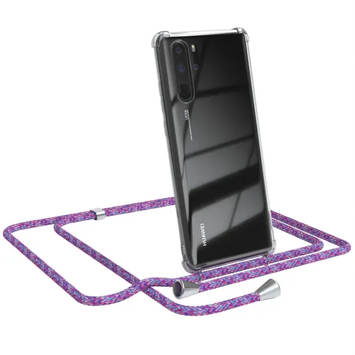 Für Huawei P30 Pro Handyhülle zum Umhängen Kordel Case Tasche TPU Kette Lila