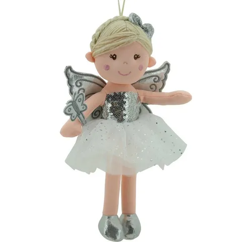Sweety-Toys Stoffpuppe Sweety Toys 11759 Stoffpuppe Fee Puppe Prinzessin 30 cm Silber