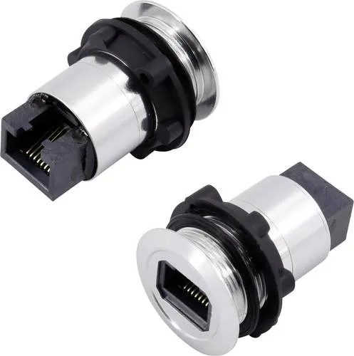 TRU Components RJ45-02 RJ-Einbaubuchse RJ45 CAT5 8/8 1417396 Buchse, Einbau Silber 1St.