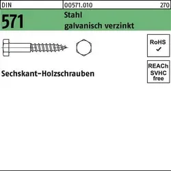 Sechskant-Holzschraube DIN 571 - 12 x 380mm - Eisenwaren - Hochwertige galvanisch verzinkte Stahl-Holzschraube mit Sechskantkopf, ideal für stabile Holzverbindungen und langlebige Konstruktionen.