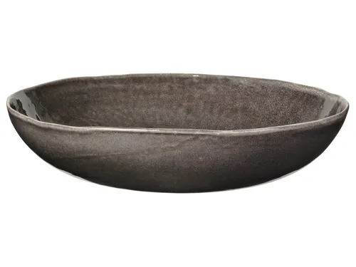 Broste Copenhagen Nordic Coal Salatschale Ø 34,5 cm - Schalen & Schüsseln aus glasiertem Steingut, handgefertigt und spülmaschinenfest – ein einzigartiges Design-Unikat, das Ihren Tisch stilvoll ergänzt.