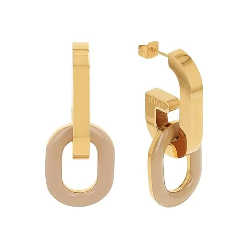 JOOP! Ohrhänger Edelstahl Damen Ohrschmuck - Elegante Goldohrringe - Ohrringe für Damen aus hochwertigem Edelstahl, 4,4 cm lang, mit Emaille-Beschichtung und praktischem Steckverschluss. Kommt in einer stilvollen Schmuck Geschenk Box.