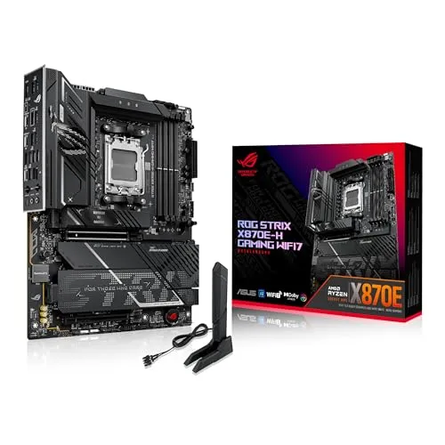 ROG STRIX X870E-H GAMING WIFI7 Mainboard - ATX Mainboard mit 2x PCIe x16, ideal für Gamer, bietet WiFi 7 für blitzschnelle Internetverbindungen.