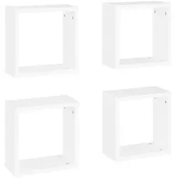 vidaXL Würfelregale Set 4 Stk. Weiß 30x15x30 cm - Regale, praktisches Wand-Würfelregal-Set für vielseitige Anwendung, robust und leicht zu reinigen, ideal für Wohnzimmer, Küche oder Schlafzimmer.