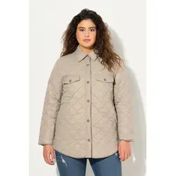 Ulla Popken Steppjacke Stepp-Hemdjacke, mittelgrau - Modische Jacke aus 100% recycled Polyamide, umweltfreundlich und pflegeleicht, ideal für nachhaltige Modebewusste.