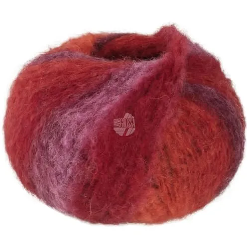 LANA GROSSA Gigante | Voluminöses Alpakagarn mit Effektstruktur und Streifen im Farbverlauf | Handstrickgarn aus 70% Alpaka (Fein) & 30% Polyamid | 100g Wolle zum Stricken & Häkeln | 300m Garn FB 17