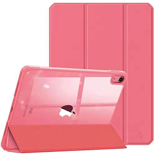Fintie Hybrid Hülle für iPad 11. Generation 2025 11 Zoll (A16), iPad 10. Generation 10.9 Zoll 2022 - Ultradünn Schutzhülle mit transparenter Rückseite Abdeckung Case, Auto Schlaf/Wach, Pink