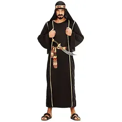 W WIDMANN MILANO Kostüm Arabischer Scheich - Faschingskostüm für Mottopartys - Kostüm-Outfits für Erwachsene, bestehend aus Robe, Weste, Gürtel und Kopftuch – ideal für Karneval und Mottopartys, Größe XL.