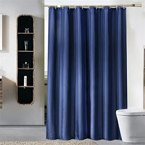 Lindong Basic Duschvorhang 240x200cm Dick Stoff Wasserdicht Anti-Schimmel Badezimmervorhang Dunkelblau, 240x200cm