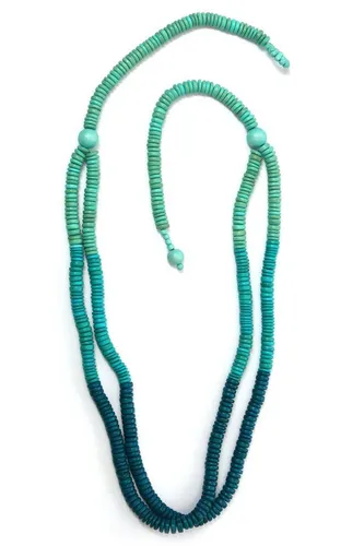 COLLEZIONE ALESSANDRO Lange Kette Mabel, mit Holzplättchen in blau von collezione alessandro