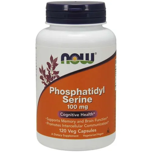 Now Foods Phosphatidyles Serin 100 mg - 120 Vegetarische Kapseln - Lipid Lecithin zur Unterstützung der kognitiven Gesundheit, hergestellt nach höchsten GMP-Qualitätsstandards für optimale Reinheit und Wirksamkeit.