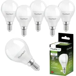 LUMILED LED Lampen E14 P45 2,5W ersetzt (25W Glühlampe) 6 Stück Set 249lm 4000K neutralweiß 180° Lichtwinkel 230V Glühbirne Birne Leuchtmittel...