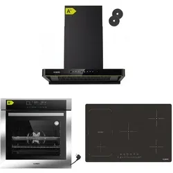 KB ELEMENTS Einbauherd Set – Induktionskochfeld, Backofen & Dunstabzugshaube - Silber - Vielseitiges Herdset von KB ELEMENTS: Induktionskochfeld, Einbaubackofen mit 15 Funktionen und elegante Dunstabzugshaube. Modernes Design und einfache Bedienung für ein optimales Kocherlebnis.