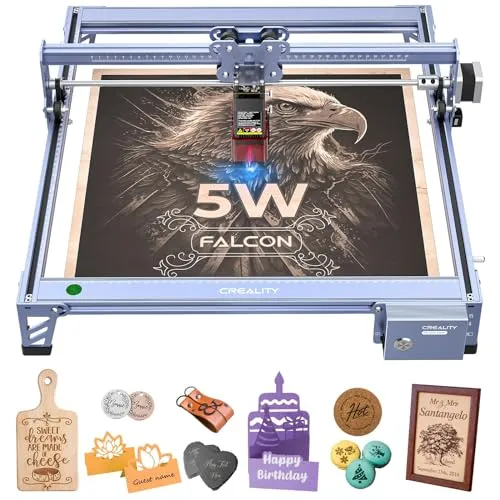 Creality 5W Laser Graviermaschine, Lasergravur Maschine Laser Cutter mit 0,06mm hoher Präzision, 10000mm/min Geschwindigkeit für Holz, Acryl, Karton, Gravurbereich 400 x 415 mm