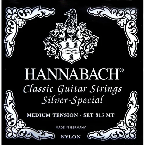 Hannabach 815MT Black - Saiten für klassische Gitarre - Gitarren- & Bass-Zubehör, mittlere Spannung für ausgewogenen Klang und optimale Spielbarkeit