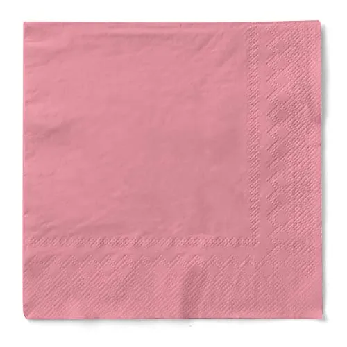 Mank Tissue-Servietten 40 x 40 cm ¼ Falz | Premium Einweg-Serviette | Dinner Serviette | Uni | Basic | 100 Stück | (Rosa, 40 x 40 cm)