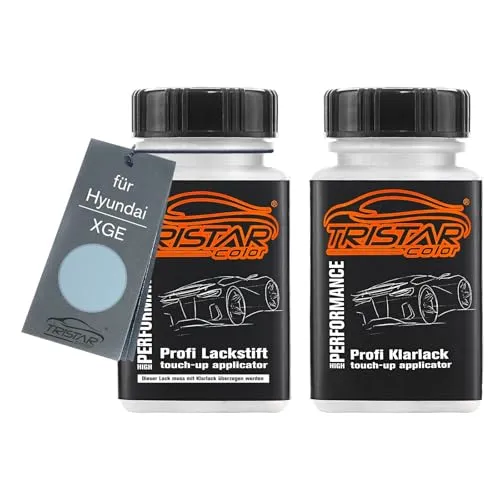 TRISTARcolor Autolack Lackstift Set für Hyundai XGE Performance Blue Matt Basislack Klarlack je 50ml